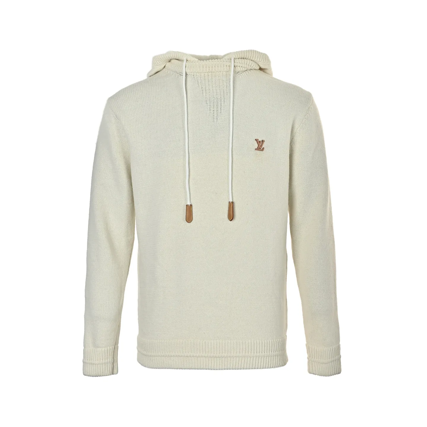 Louis Vuitton/Louis Vuitton embroidered logo knitted hooded sweater